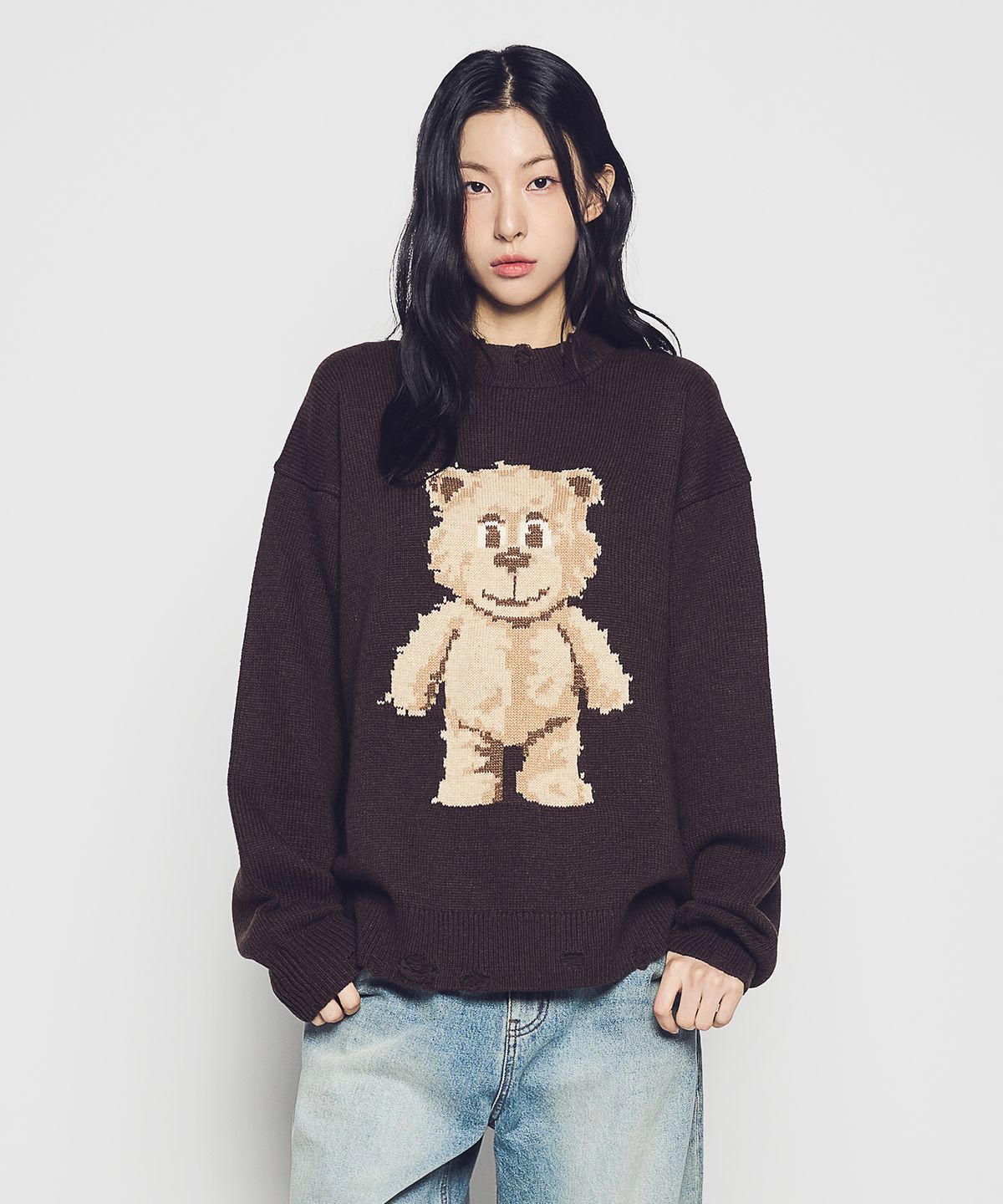 아크메드라비(ACME DE LA VIE) DISTRESSED BEAR WOOL KNIT (3COLOR)