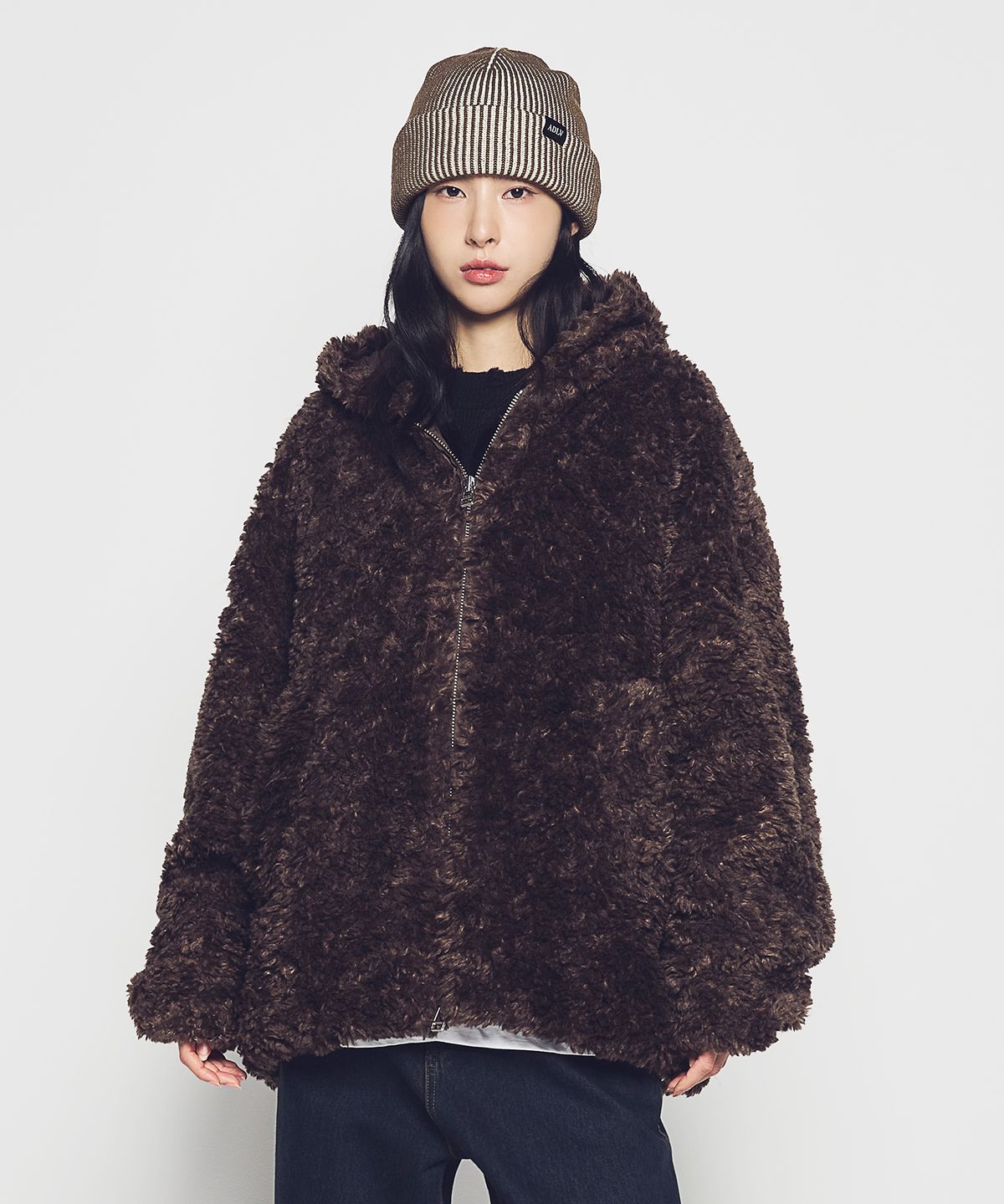 아크메드라비(ACME DE LA VIE) TEDDY HOOD JUMPER (2COLOR)