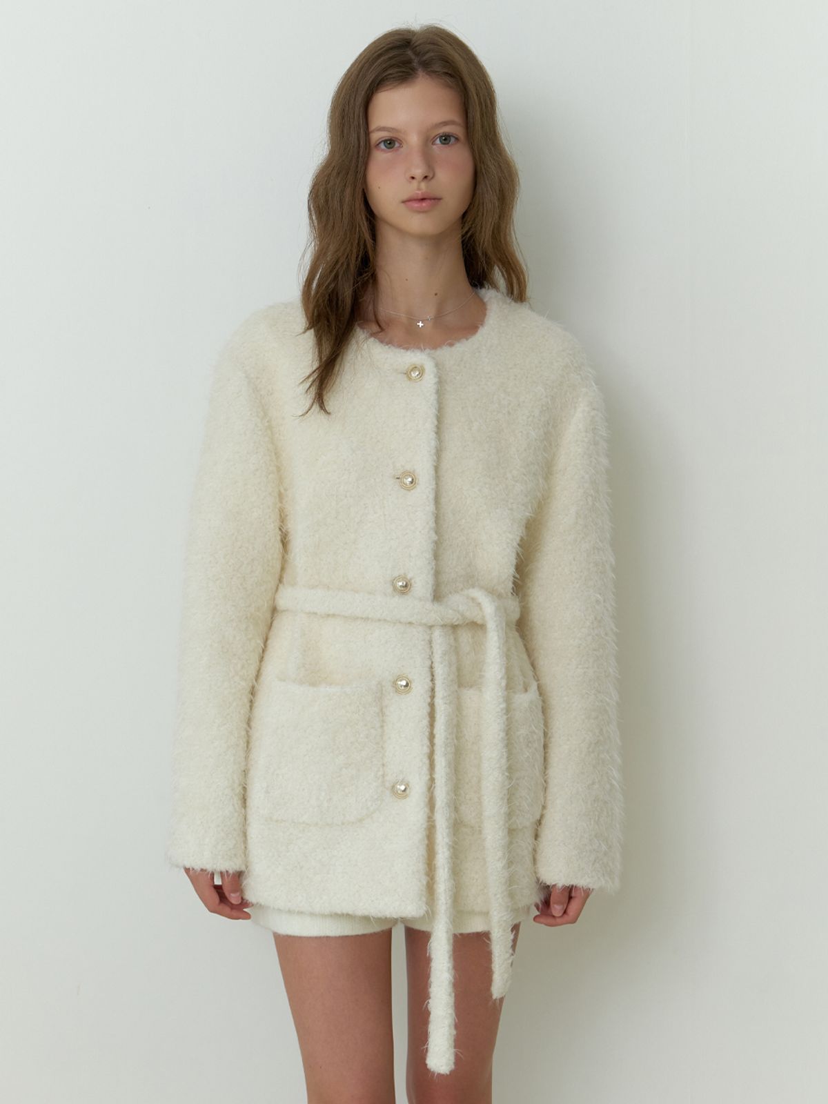 리엘(RE L) Noon tweed wool jacket (ivory)