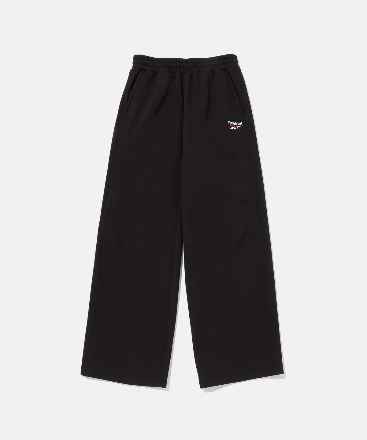 리복(REEBOK) 와이드핏 기모 스웻팬츠 - 블랙