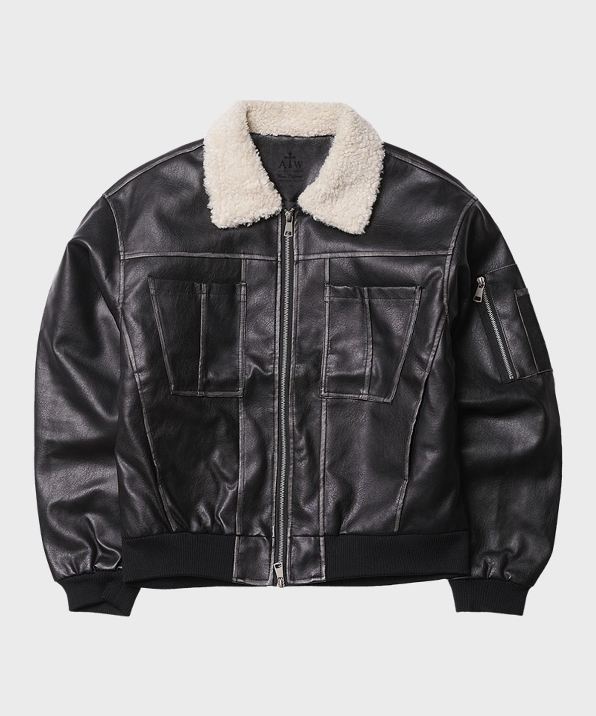 아티스트웨어(ARTISTWEAR) [2COLORS] 빈티지 워싱 레더 무스탕 자켓
