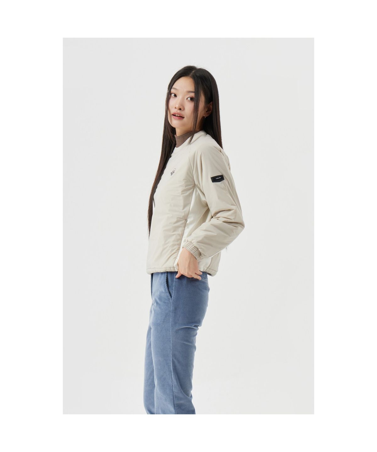 골든베어(GOLDEN BEAR) (W) Padded Woven Sweat G5TAW25881GYX
