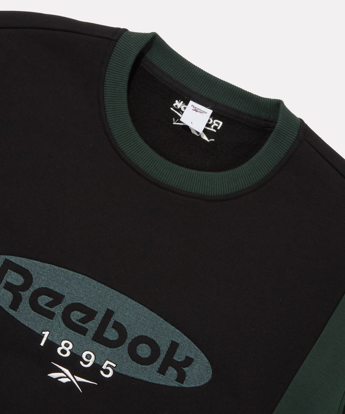 리복(REEBOK) 헤리티지 배색 맨투맨 - 블랙:그린