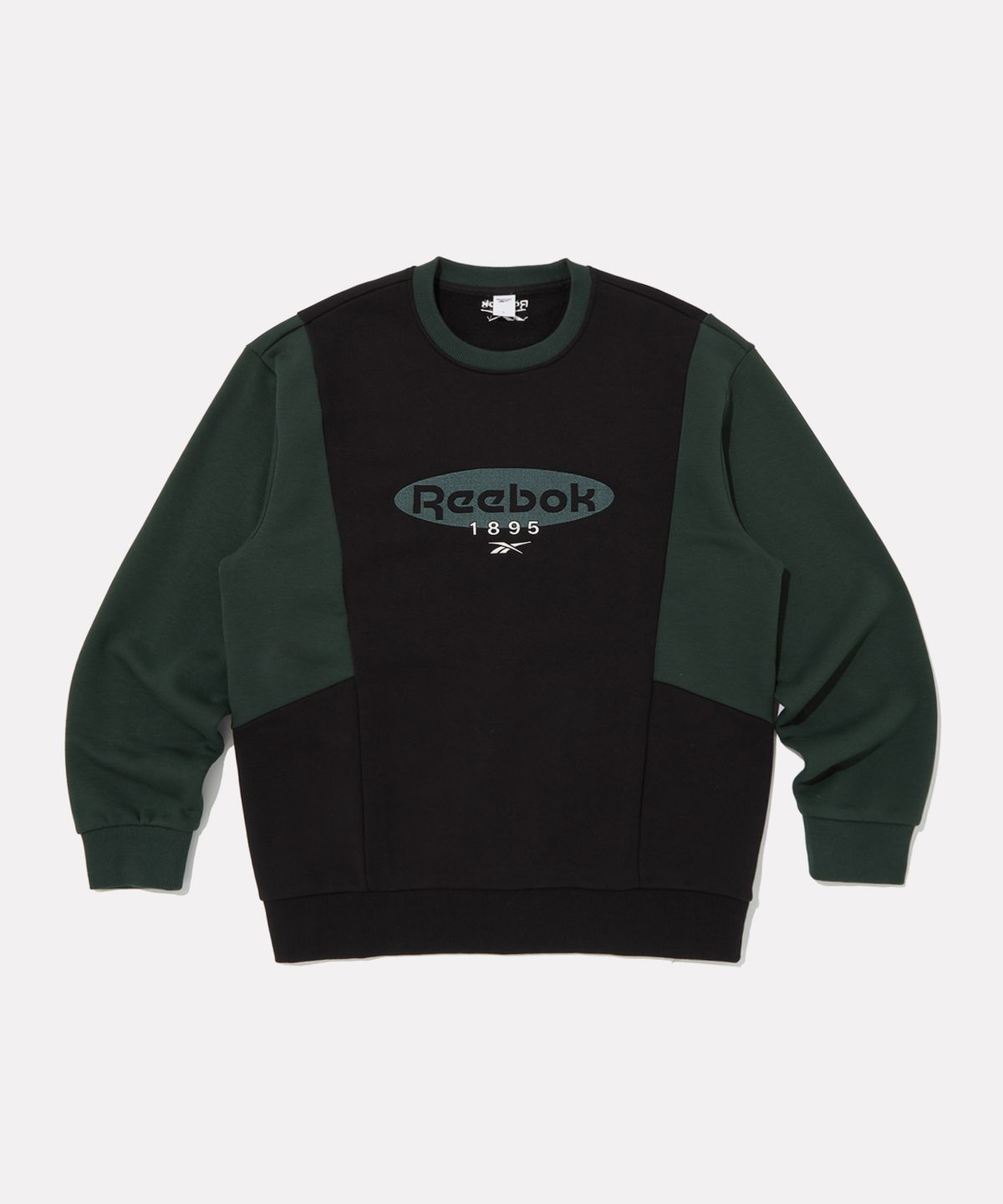 리복(REEBOK) 헤리티지 배색 맨투맨 - 블랙:그린