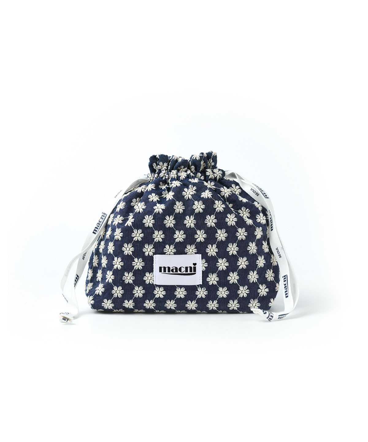 마크니(MACNI) FLOWER GARDEN STRING POUCH BAG BLUE