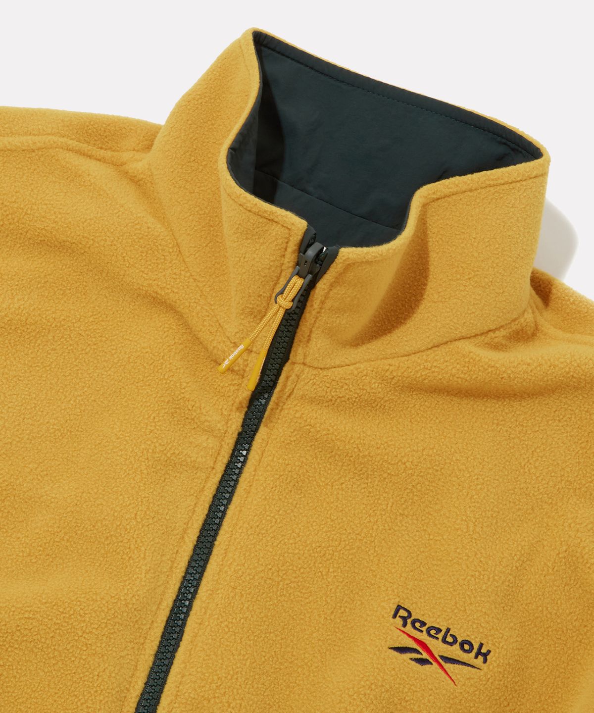 리복(REEBOK) 플리스 리버서블 자켓 - 머스타드:카키