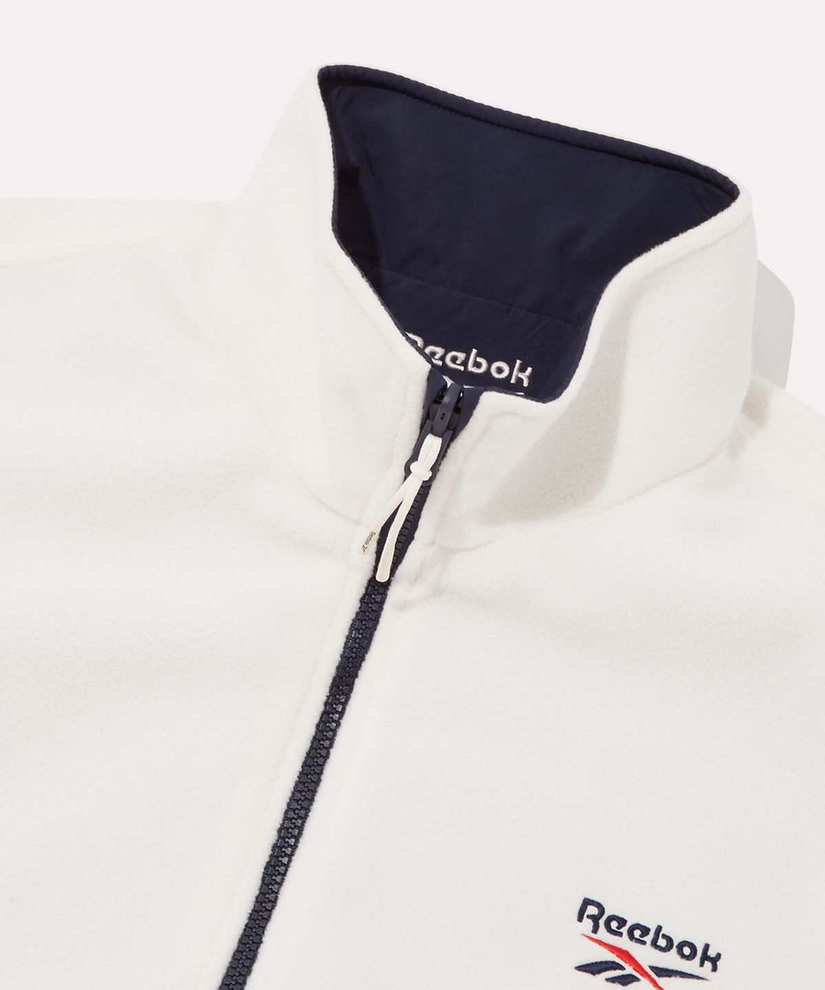 리복(REEBOK) 플리스 리버서블 자켓 - 크림:네이비