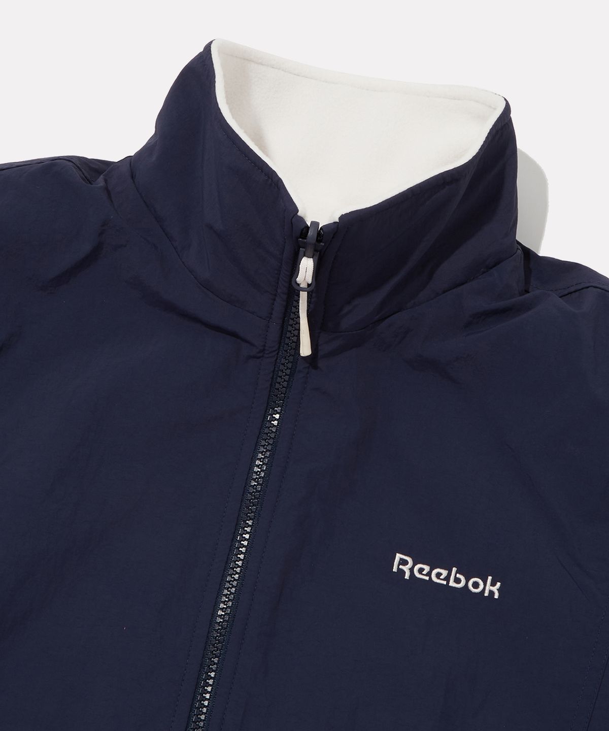 리복(REEBOK) 플리스 리버서블 자켓 - 크림:네이비
