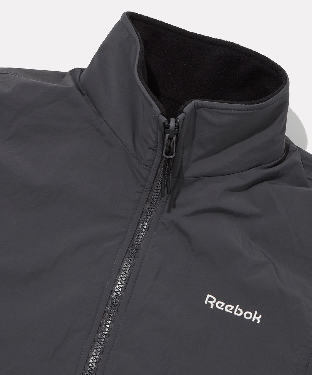 리복(REEBOK) 플리스 리버서블 자켓 - 블랙:차콜