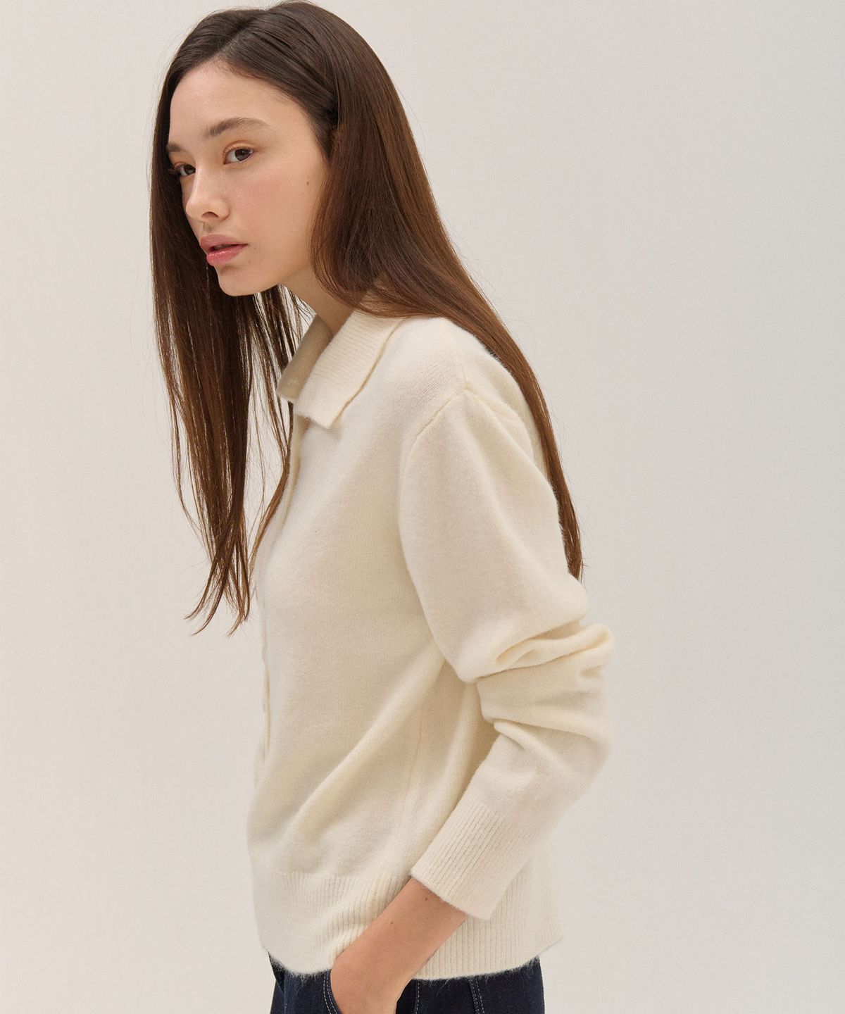 플로브(FLOVE) HIGH NECK KNIT CARDIGAN_IV