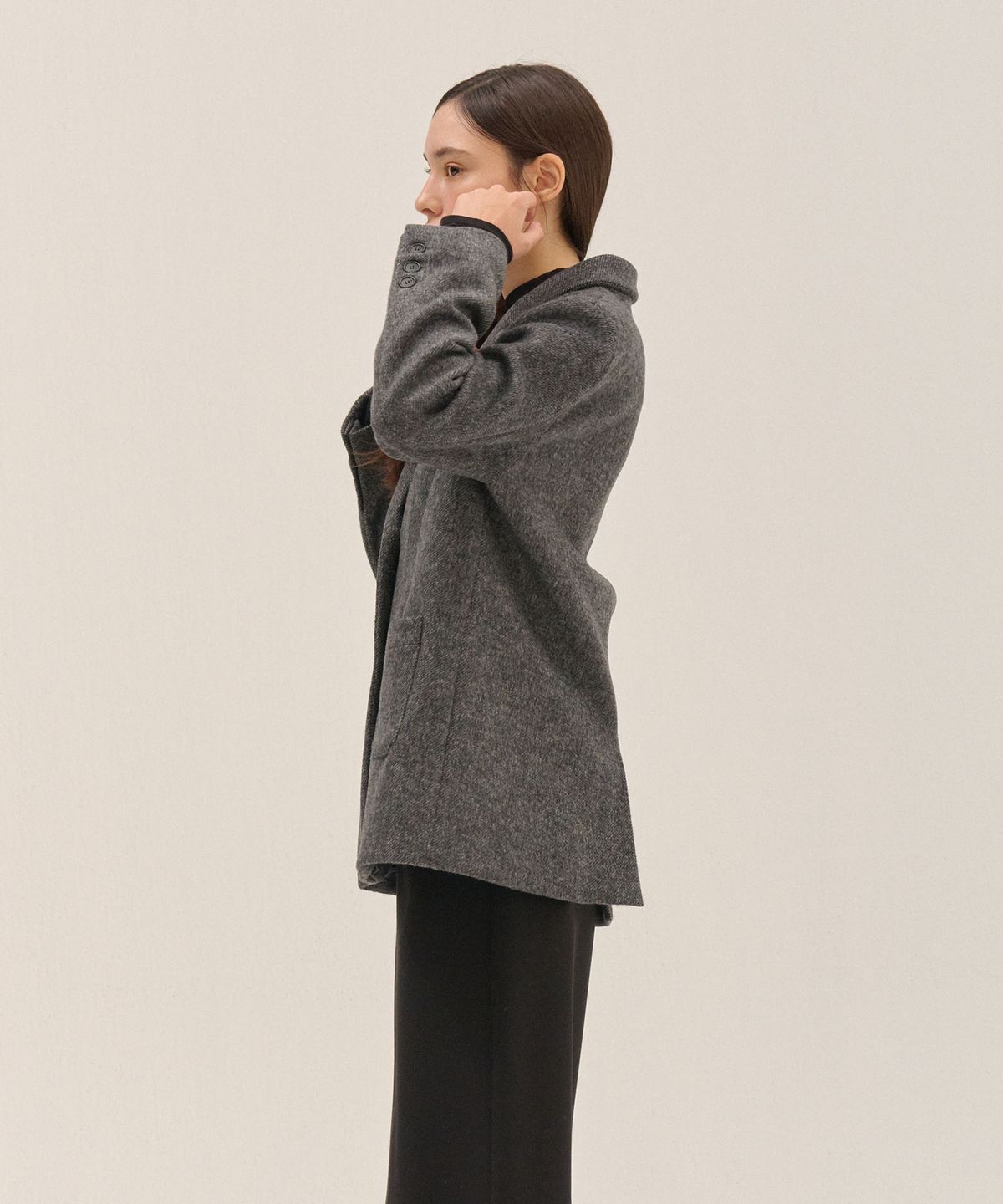 플로브(FLOVE) HERRINGBONE WOOL JAKET_BK