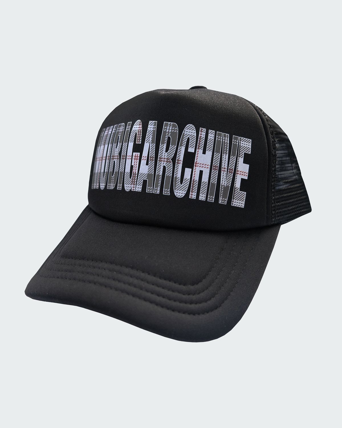 무비그아카이브(MUBIG.ARCHIVE) Plaid Trucker Hat (White)
