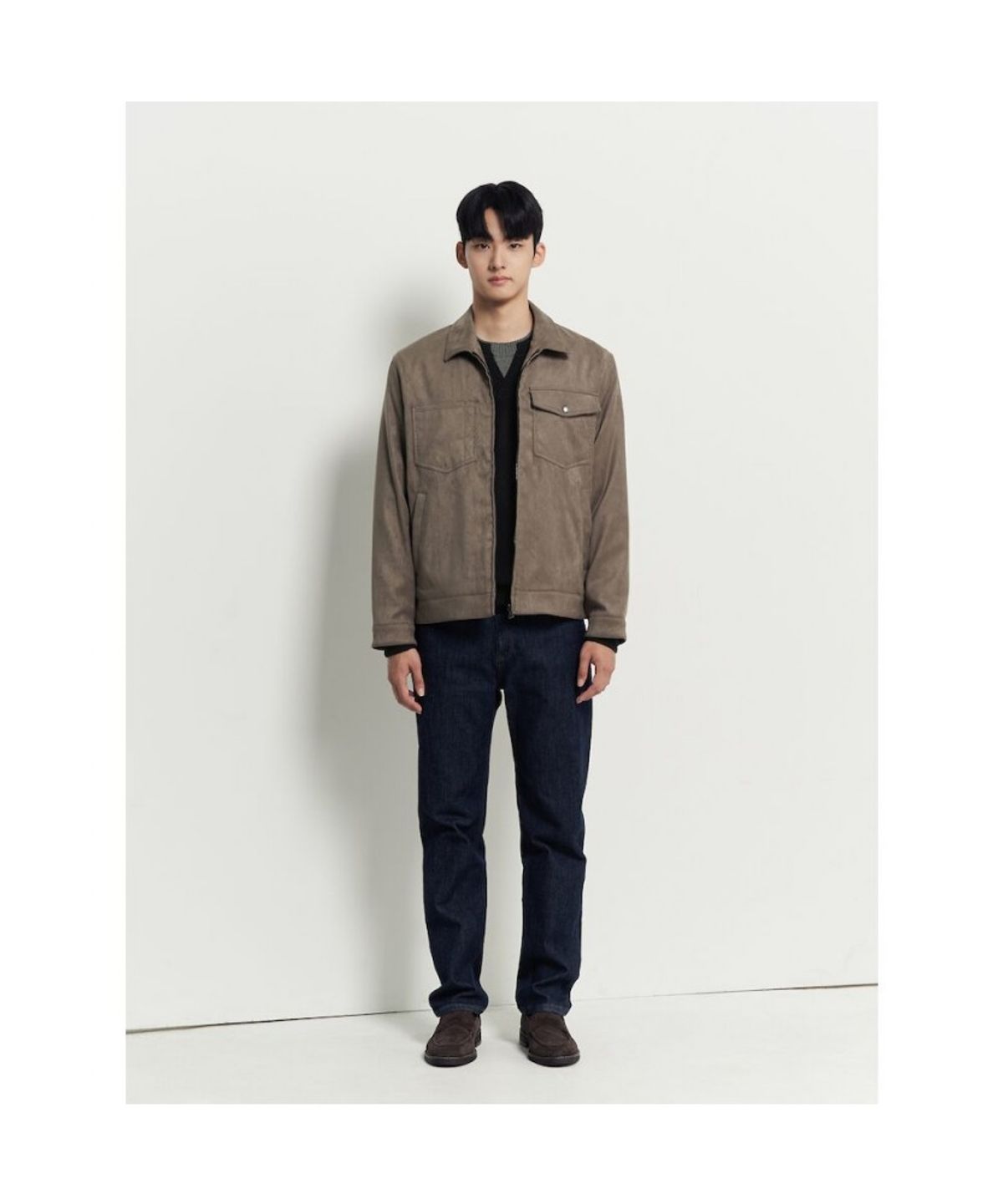 빈폴 멘(BEANPOLE MEN) 레이어드넥 니트  블랙