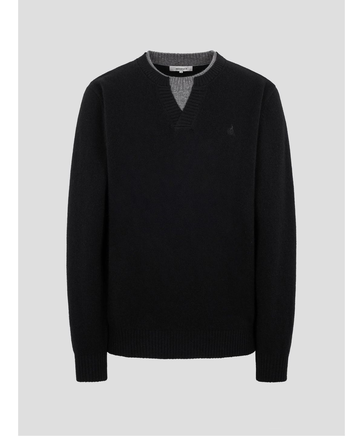 빈폴 멘(BEANPOLE MEN) 레이어드넥 니트  블랙