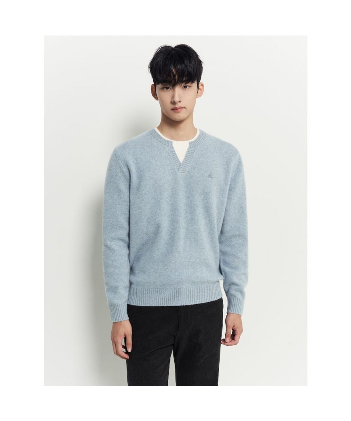 빈폴 멘(BEANPOLE MEN) 레이어드넥 니트  라이트 그린