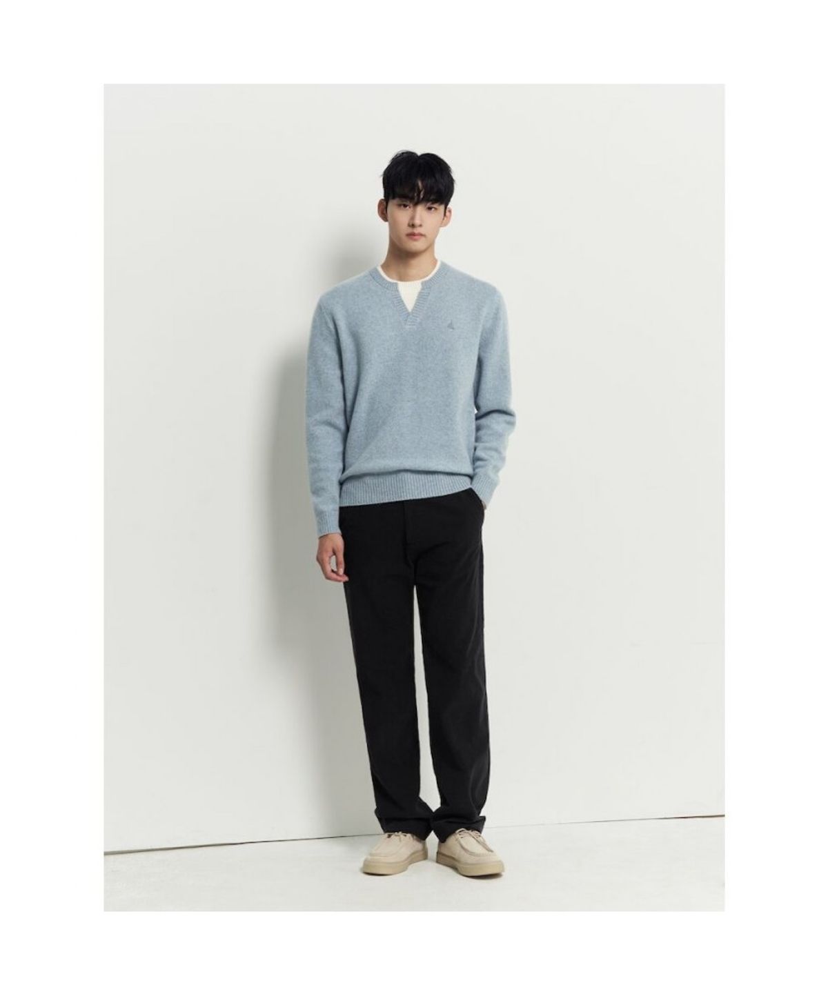 빈폴 멘(BEANPOLE MEN) 레이어드넥 니트  라이트 그린