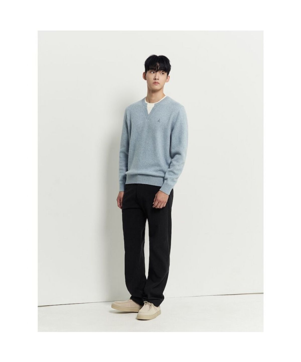 빈폴 멘(BEANPOLE MEN) 레이어드넥 니트  라이트 그린