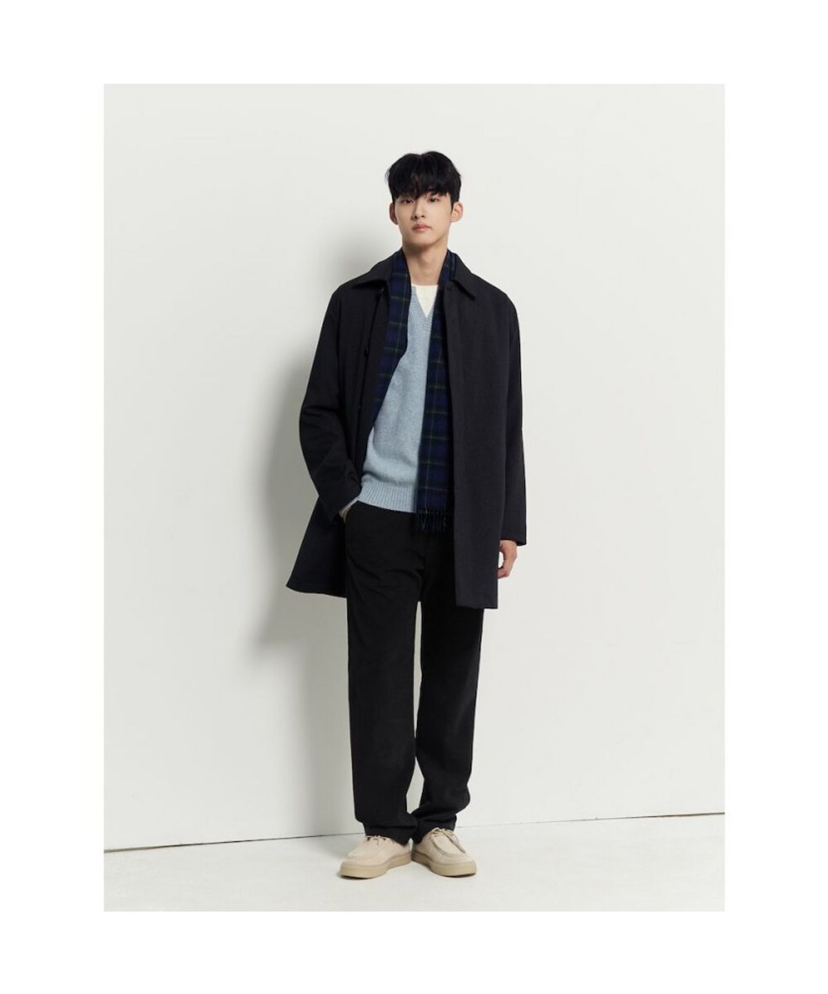 빈폴 멘(BEANPOLE MEN) 레이어드넥 니트  라이트 그린