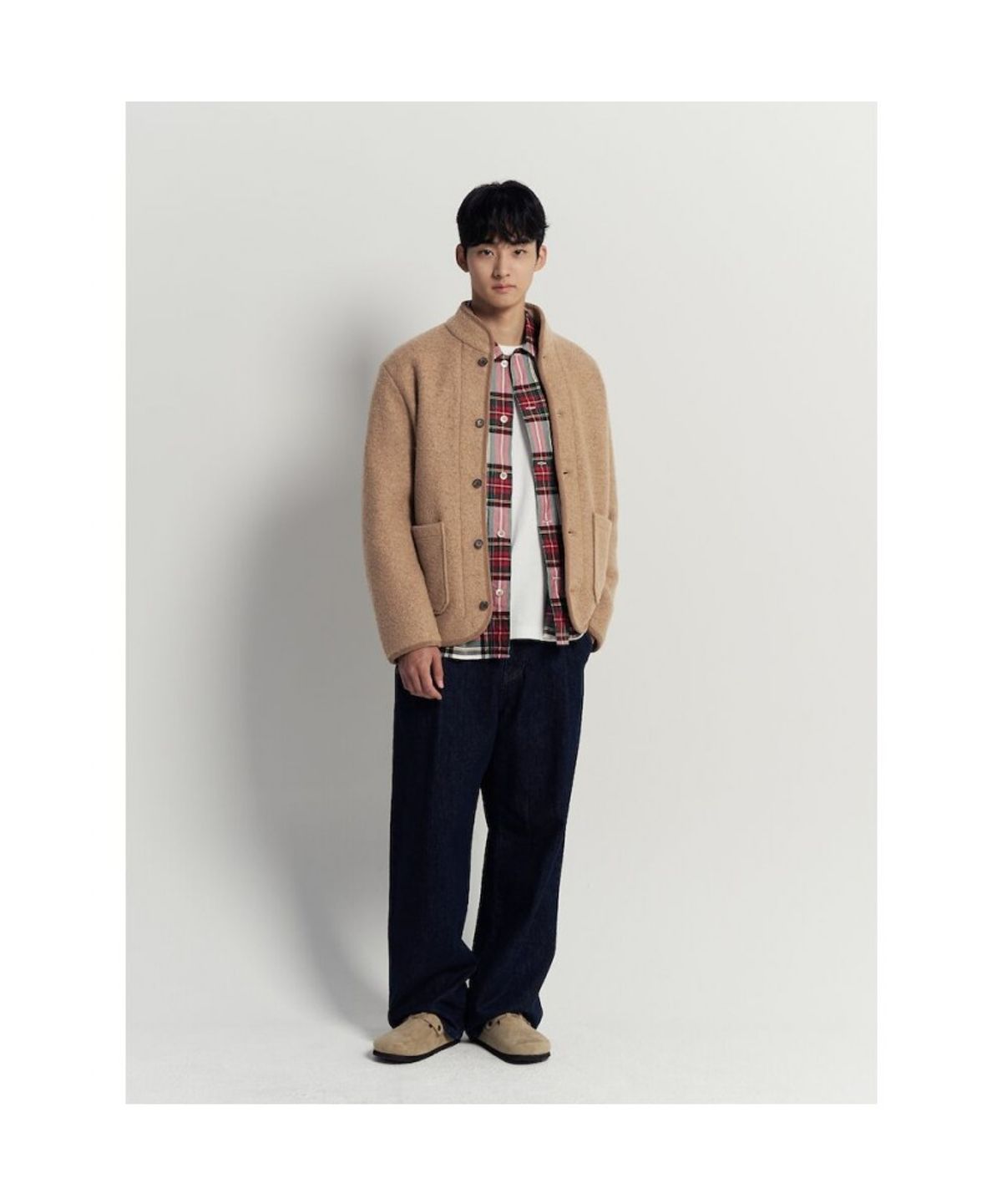 빈폴 멘(BEANPOLE MEN) 플리스 버튼업 카디건  베이지