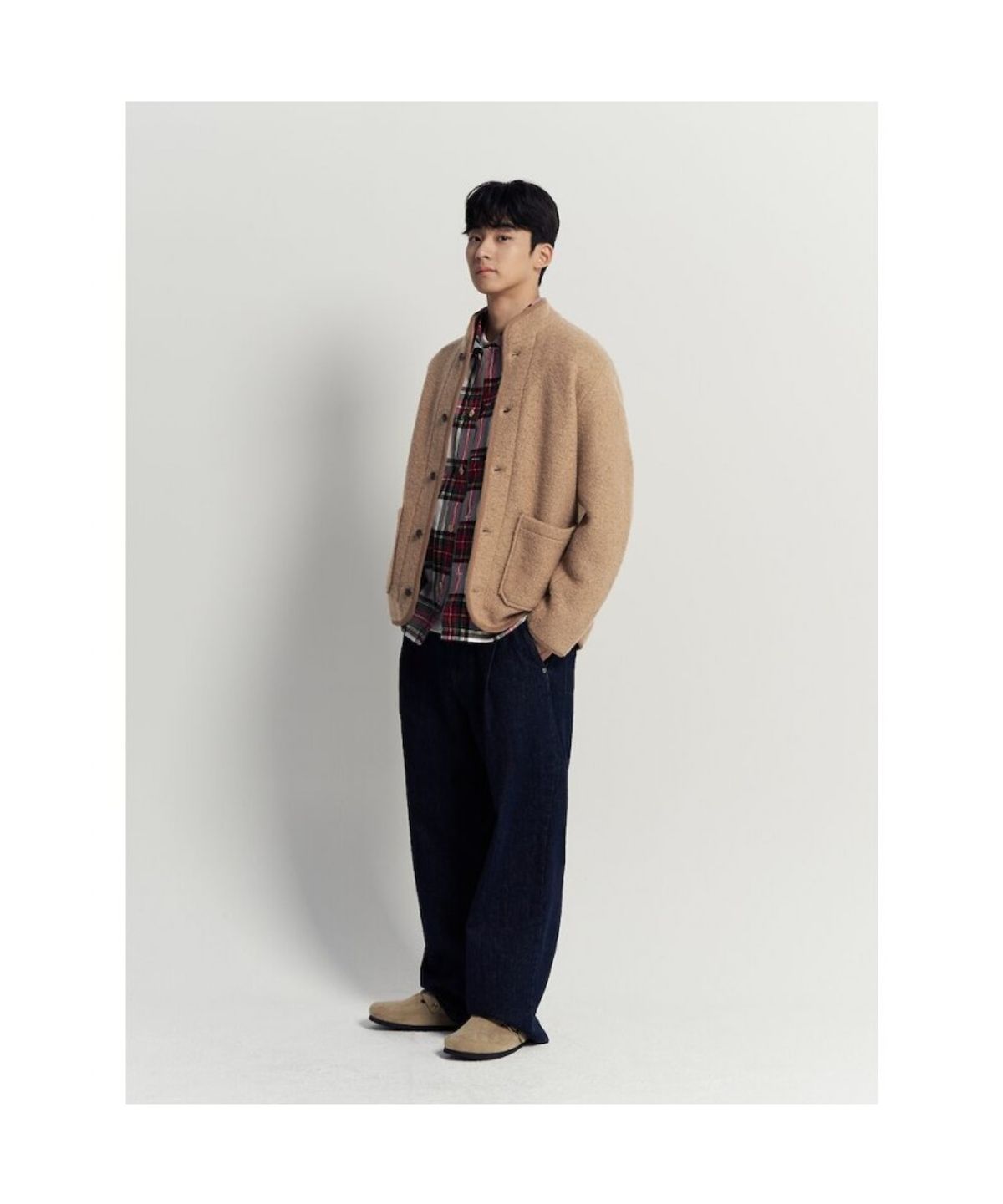 빈폴 멘(BEANPOLE MEN) 플리스 버튼업 카디건  베이지