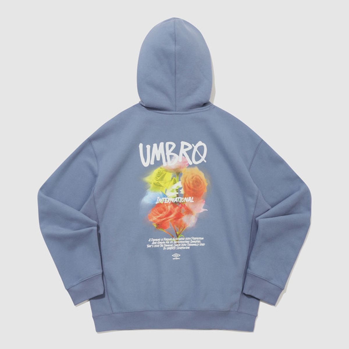 엄브로(UMBRO) 기모 로즈 그래픽 후드 티셔츠 블루 UQ421CHDO3