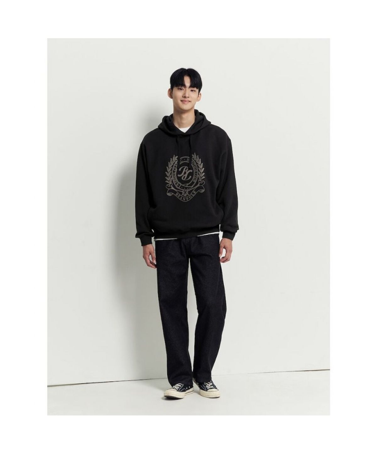 빈폴 멘(BEANPOLE MEN) 헤리티지 스웨트 후디  블랙