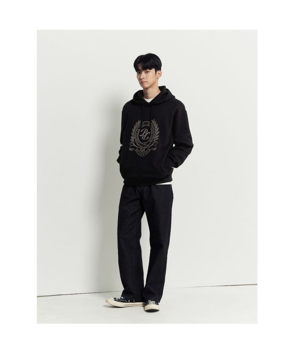 빈폴 멘(BEANPOLE MEN) 헤리티지 스웨트 후디  블랙
