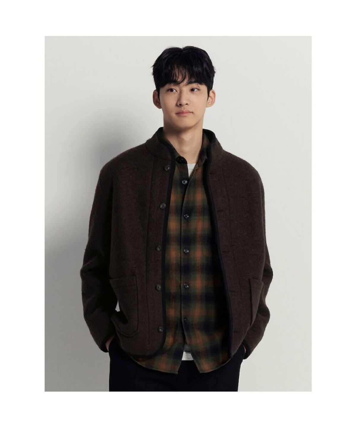 빈폴 멘(BEANPOLE MEN) 플리스 버튼업 카디건  브라운