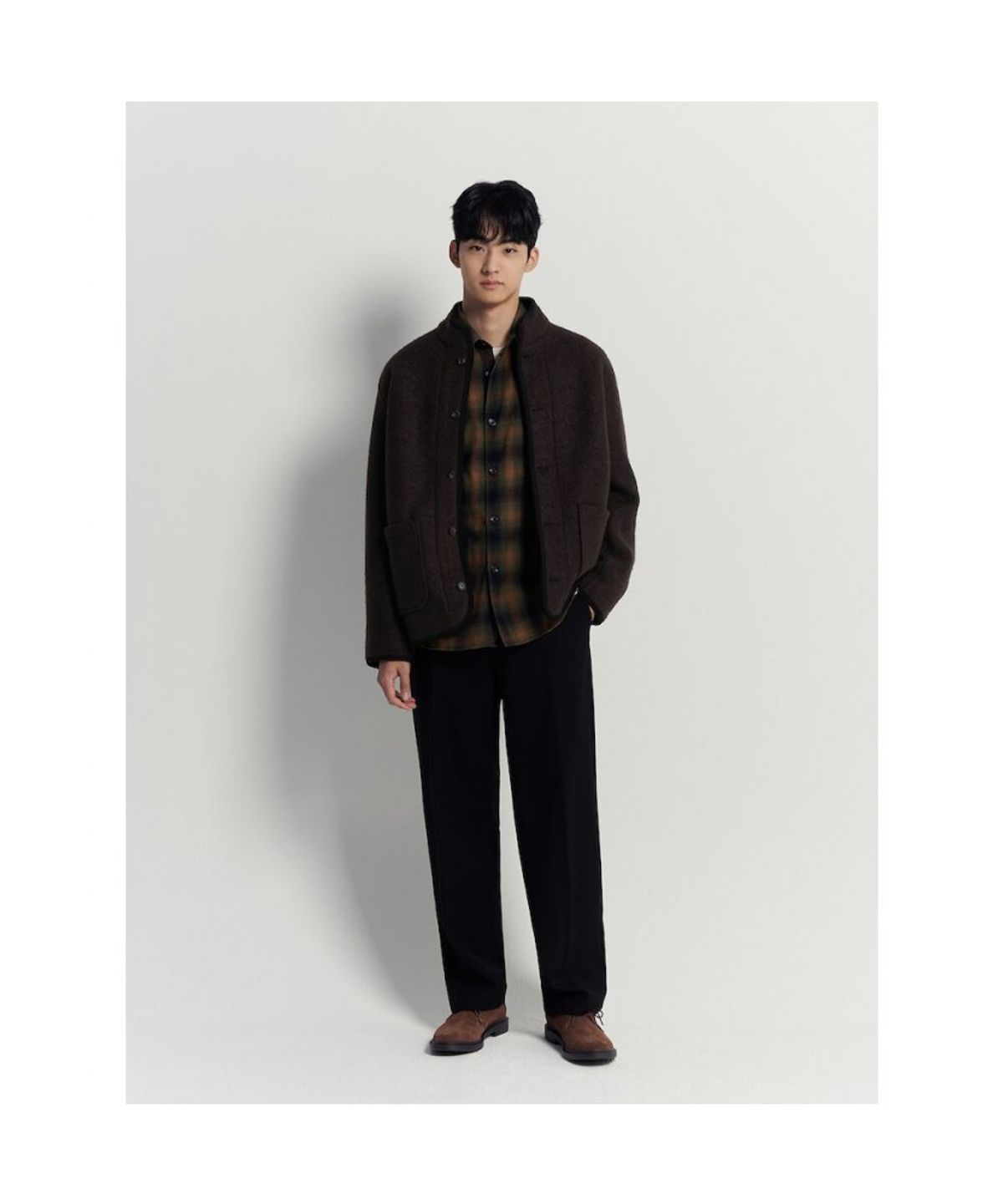 빈폴 멘(BEANPOLE MEN) 플리스 버튼업 카디건  브라운
