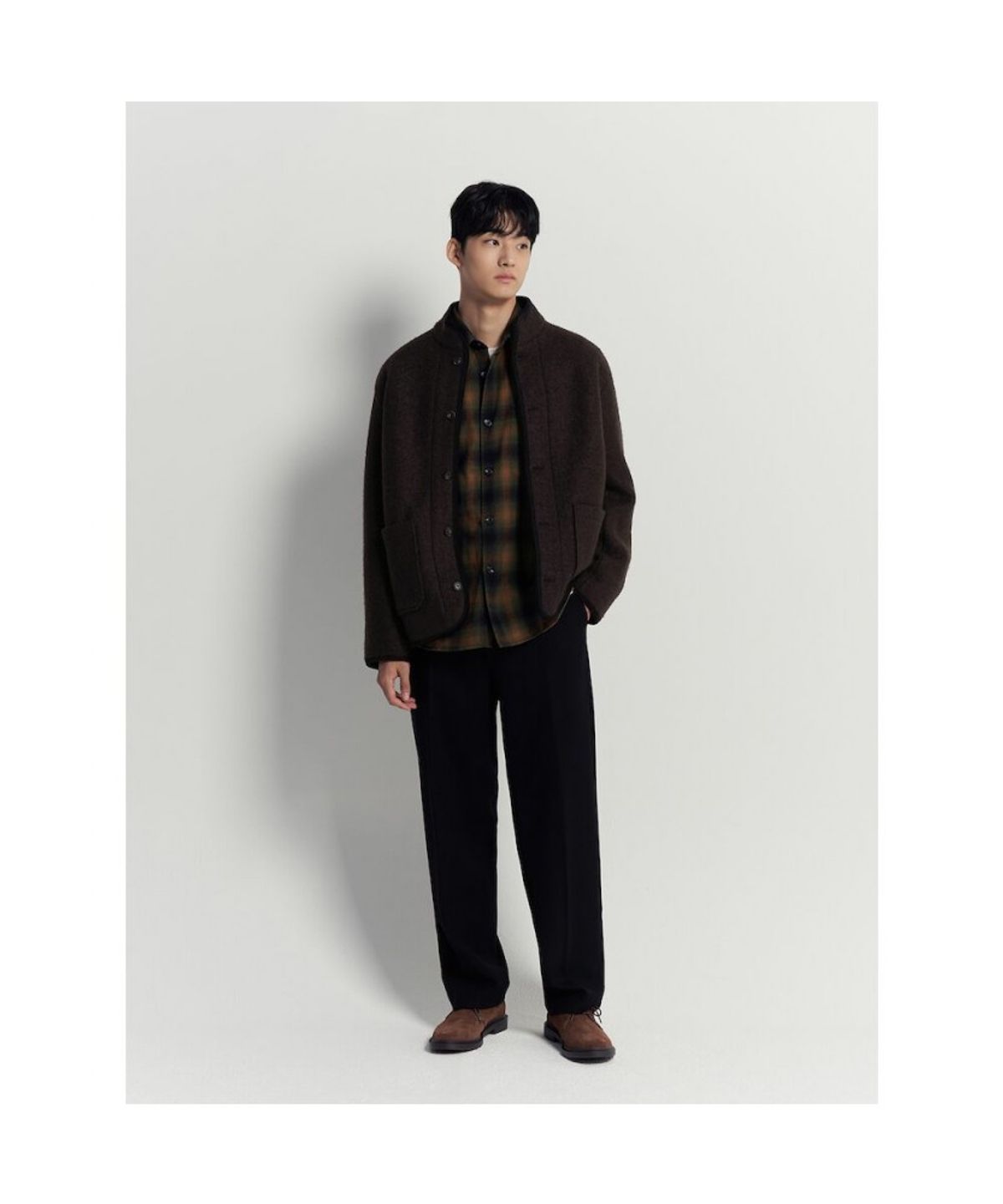 빈폴 멘(BEANPOLE MEN) 플리스 버튼업 카디건  브라운