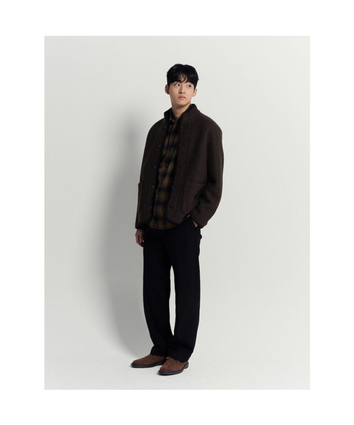 빈폴 멘(BEANPOLE MEN) 플리스 버튼업 카디건  브라운