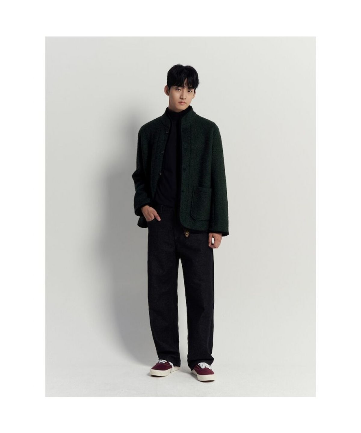 빈폴 멘(BEANPOLE MEN) 플리스 버튼업 카디건  그린
