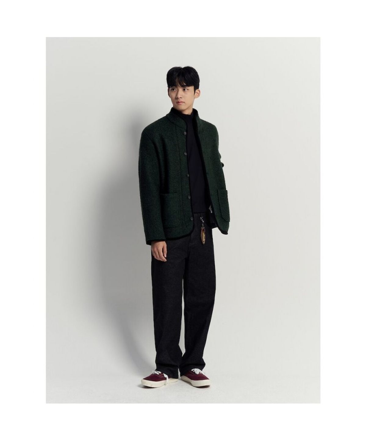 빈폴 멘(BEANPOLE MEN) 플리스 버튼업 카디건  그린