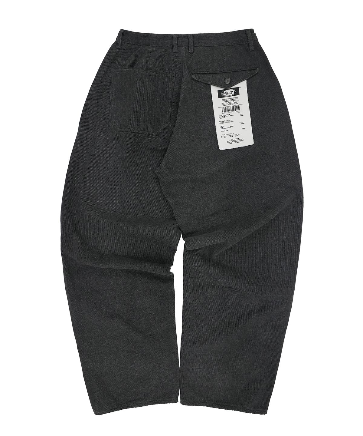 휴이(HUEY) Receipt Washed Curved Pants Charcoal
