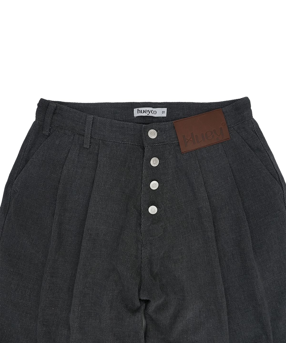 휴이(HUEY) Receipt Washed Curved Pants Charcoal