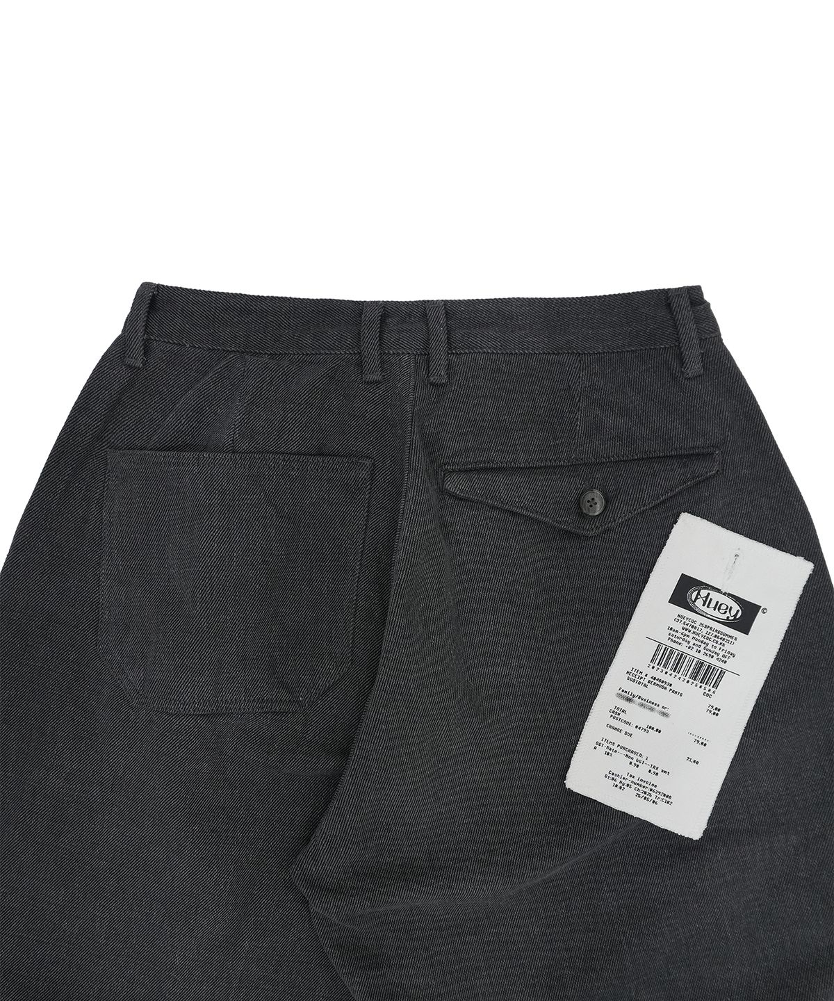 휴이(HUEY) Receipt Washed Curved Pants Charcoal
