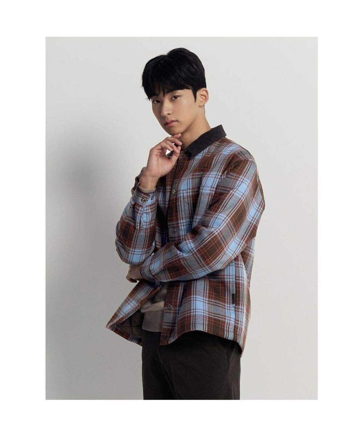 빈폴 멘(BEANPOLE MEN) 테크 트위드 패딩 셔츠  스카이 블루