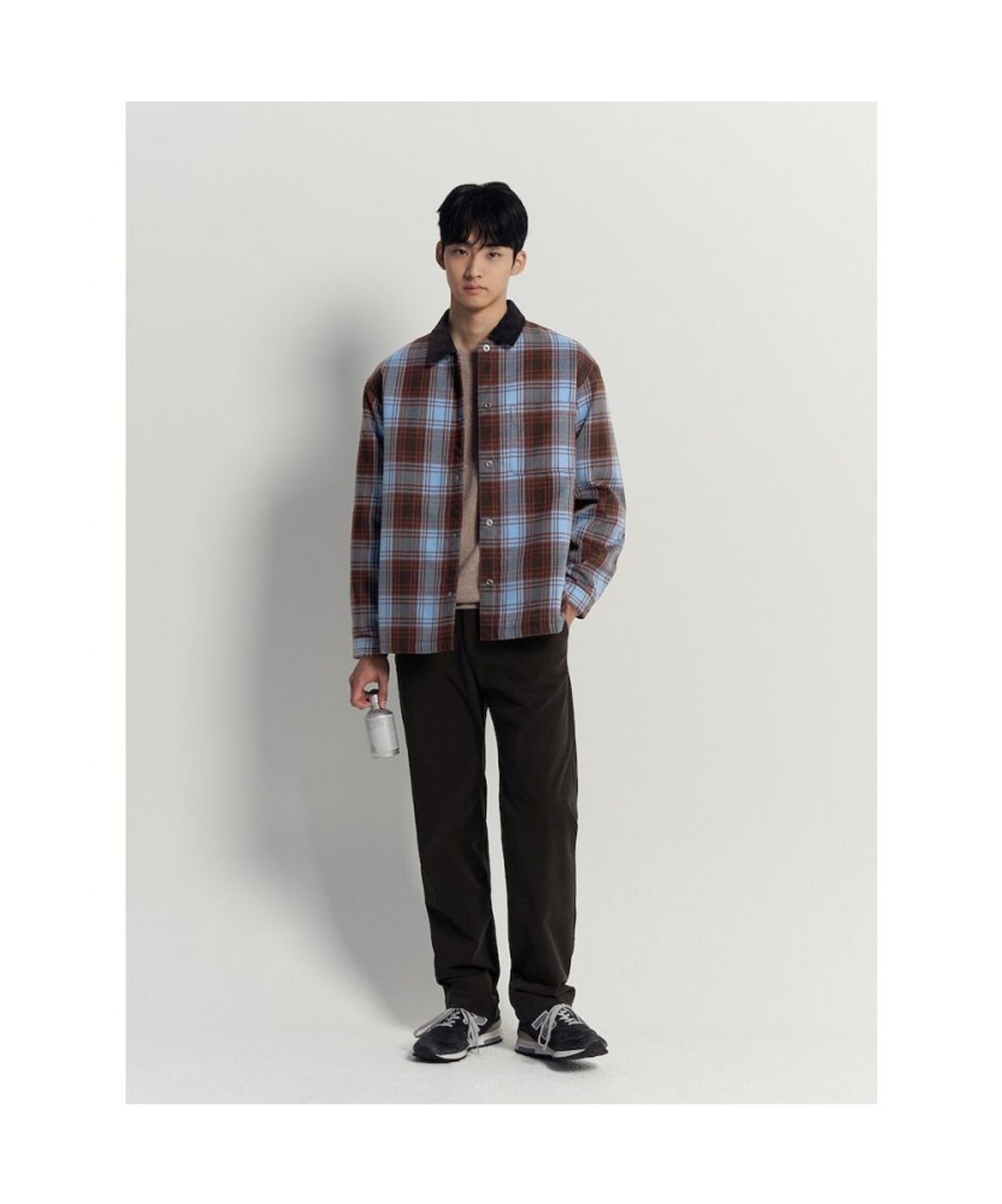 빈폴 멘(BEANPOLE MEN) 테크 트위드 패딩 셔츠  스카이 블루
