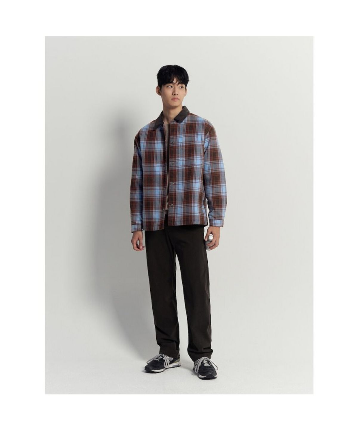 빈폴 멘(BEANPOLE MEN) 테크 트위드 패딩 셔츠  스카이 블루