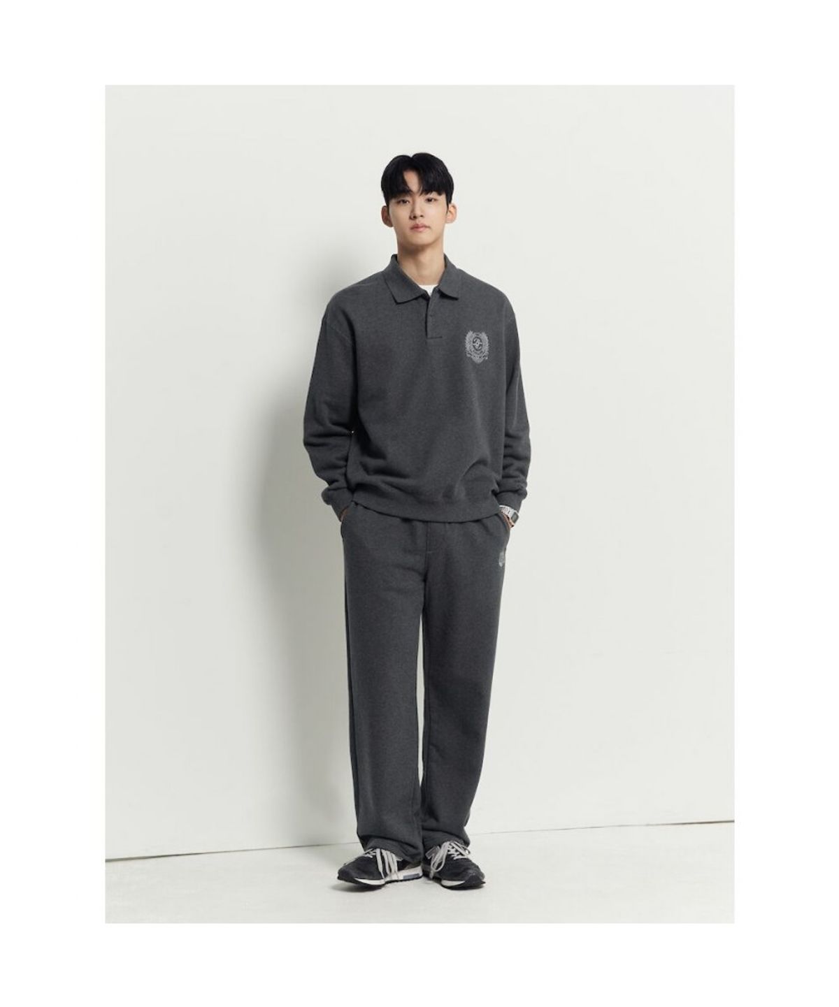 빈폴 멘(BEANPOLE MEN) 헤리티지 클럽 스웨트 팬츠  애쉬