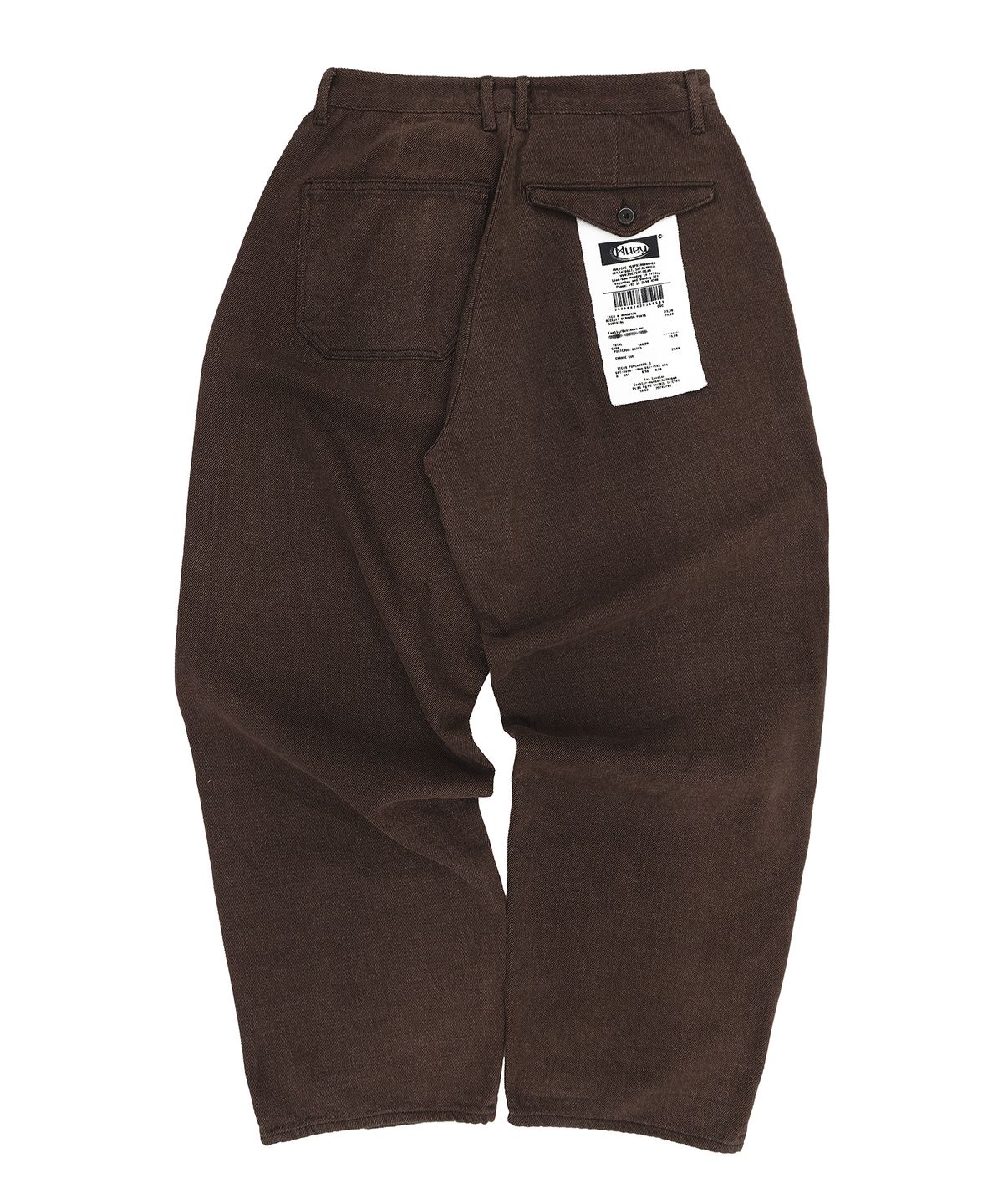 휴이(HUEY) Receipt Washed Curved Pants Brown