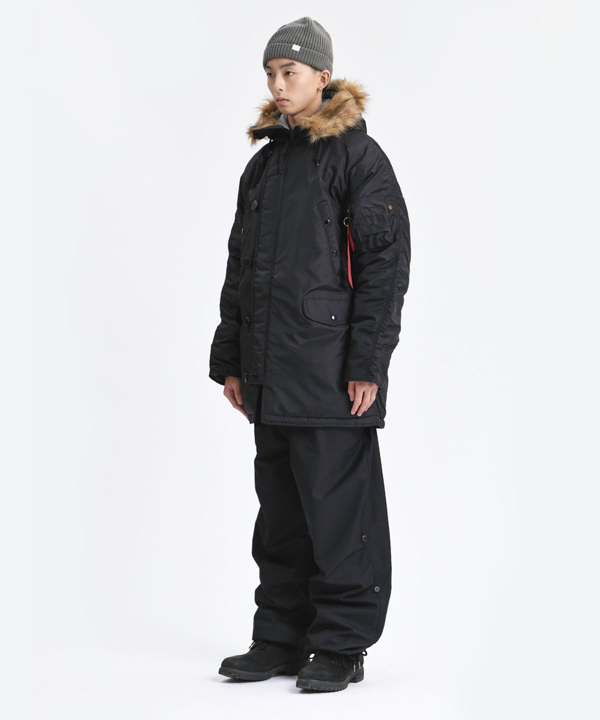 알파 인더스트리(ALPHA INDUSTRIES) N-3B 옥스포드 파카 블랙