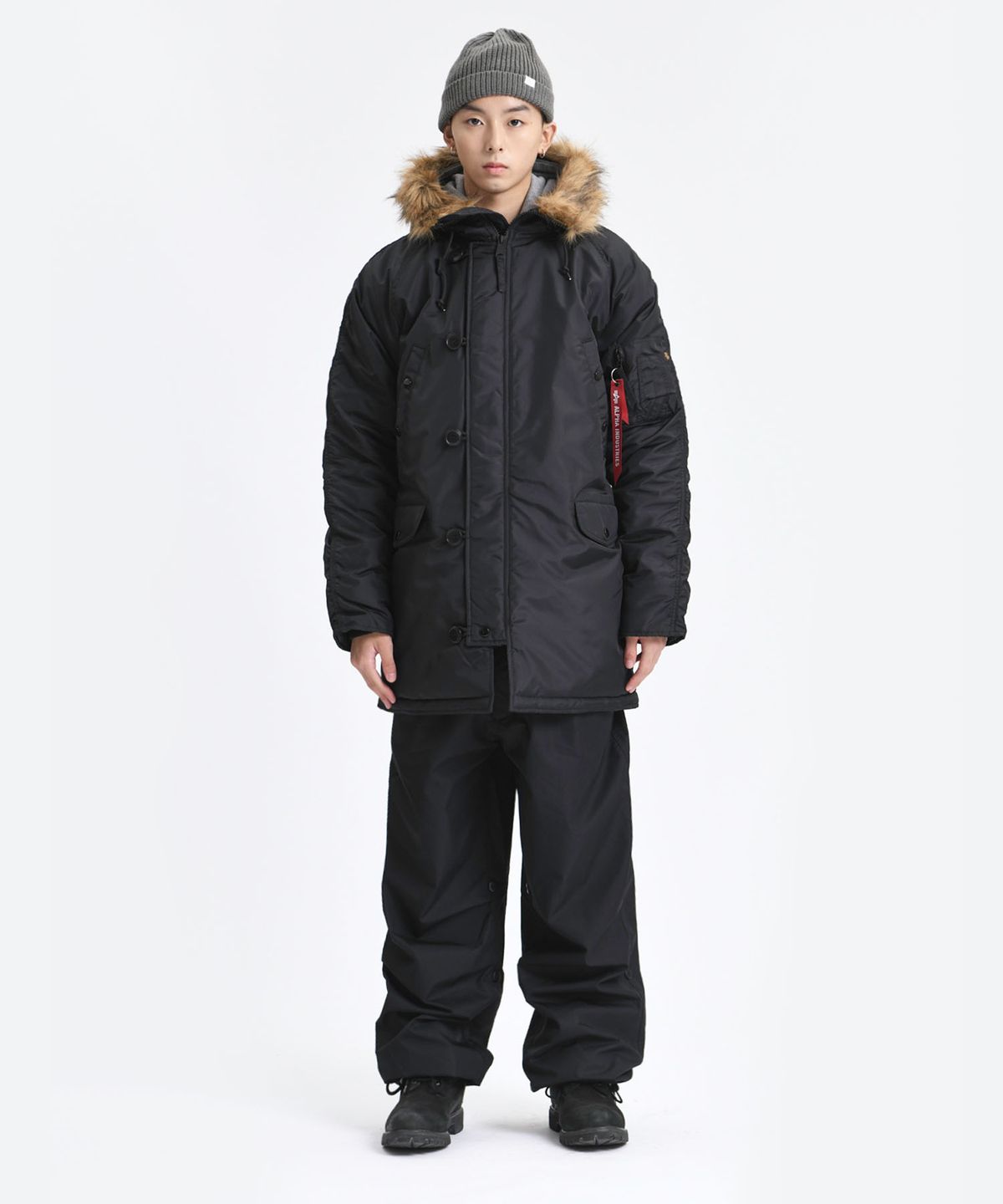 알파 인더스트리(ALPHA INDUSTRIES) N-3B 옥스포드 파카 블랙