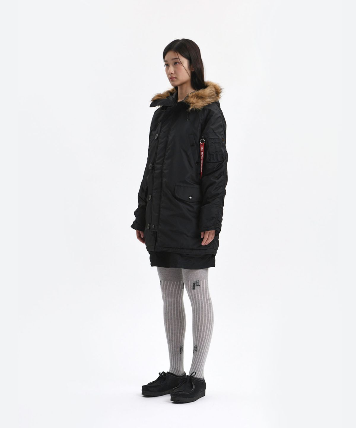 알파 인더스트리(ALPHA INDUSTRIES) N-3B 옥스포드 파카 블랙