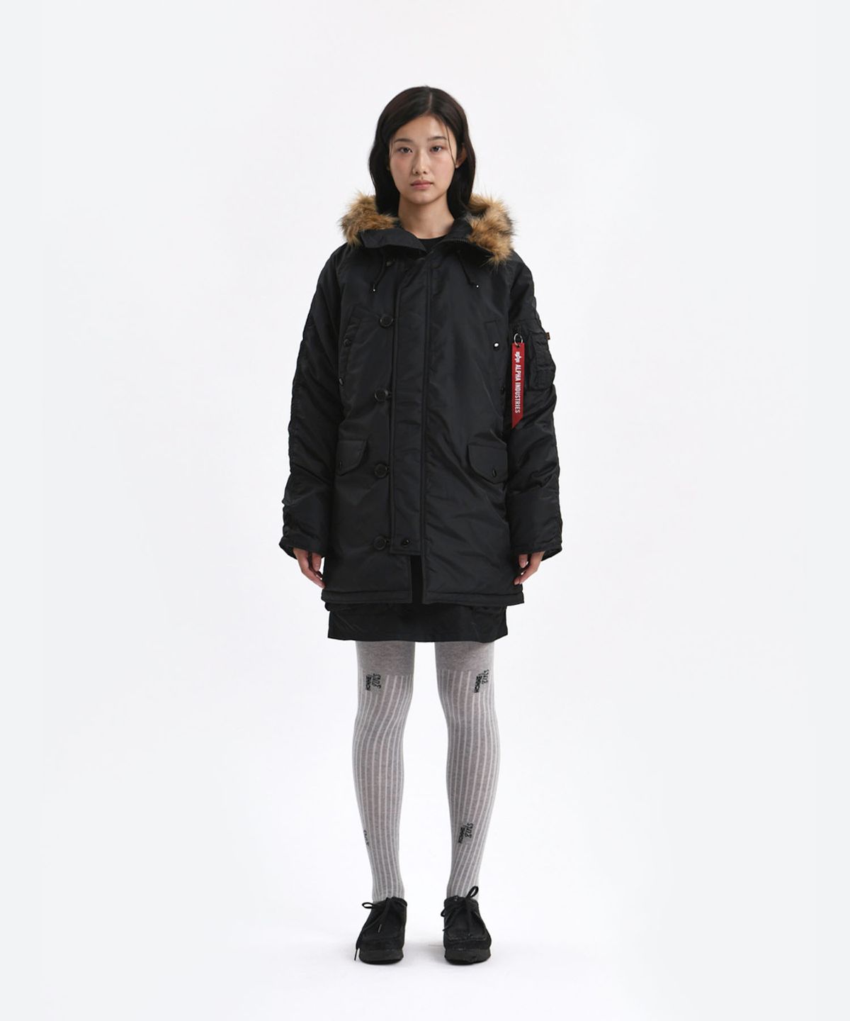 알파 인더스트리(ALPHA INDUSTRIES) N-3B 옥스포드 파카 블랙