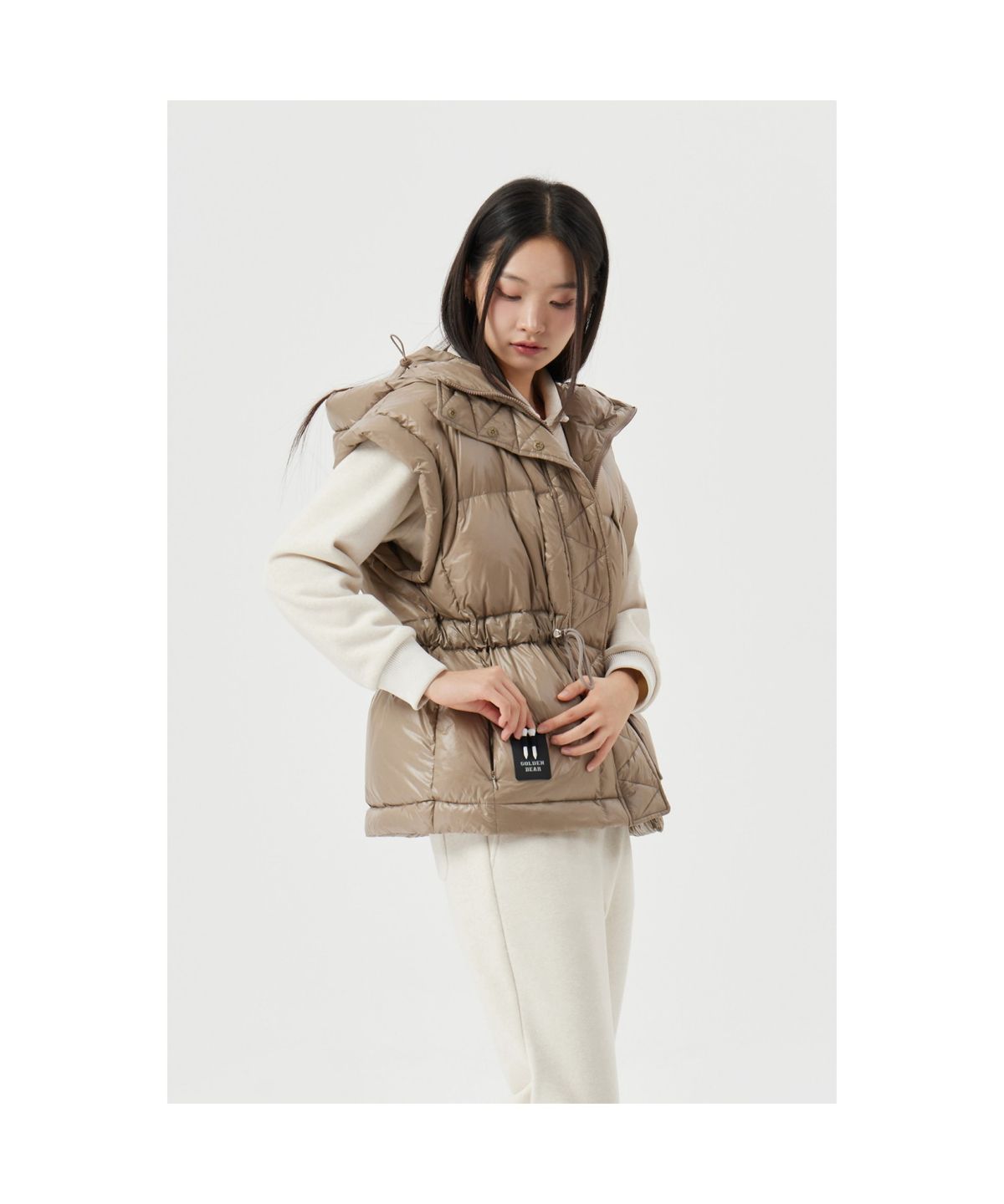 골든베어(GOLDEN BEAR) (W) Mid Length Down Vest G5VAW25801BRX