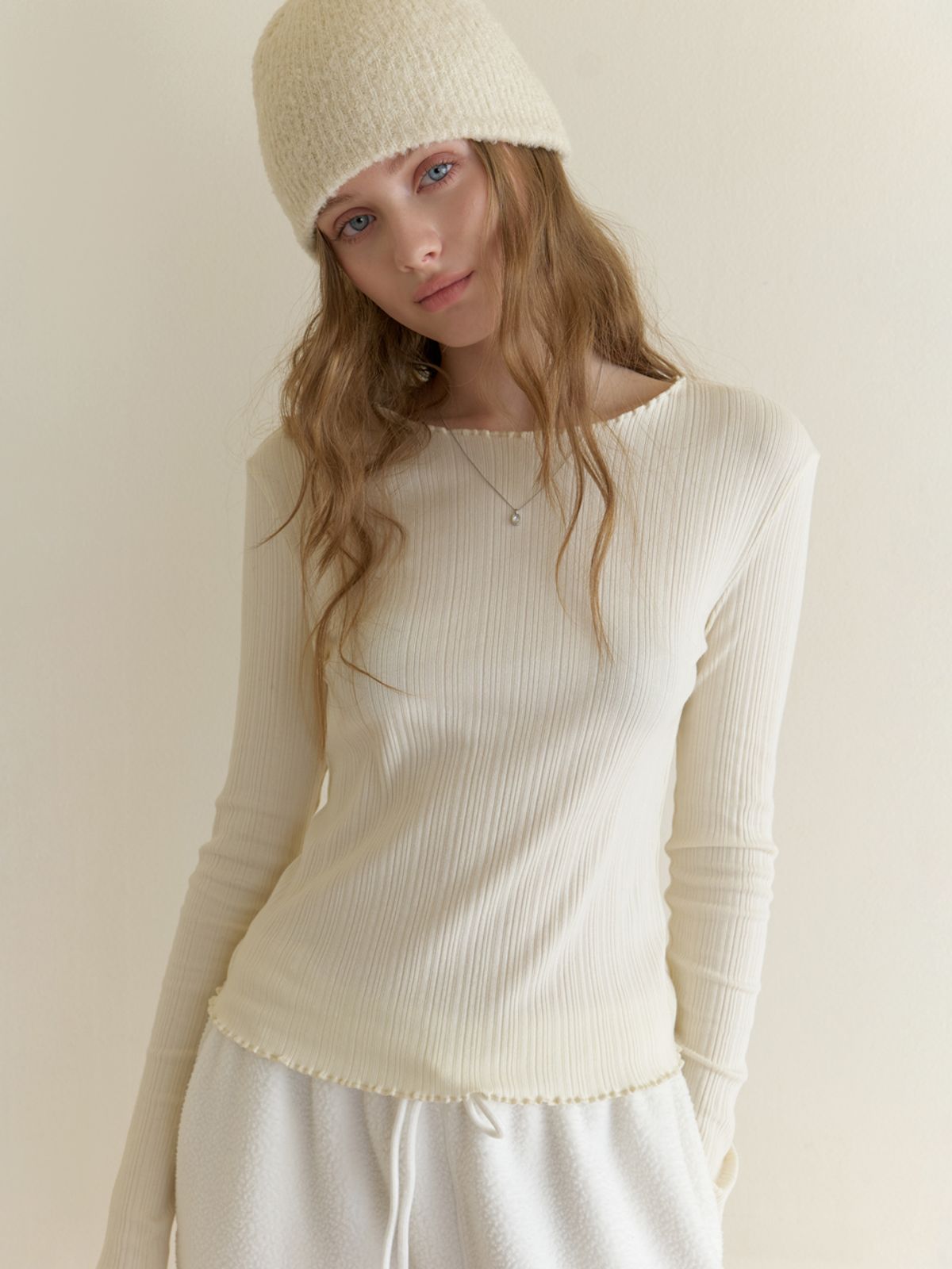 리엘(RE L) Riff wave t-shirt (ivory)