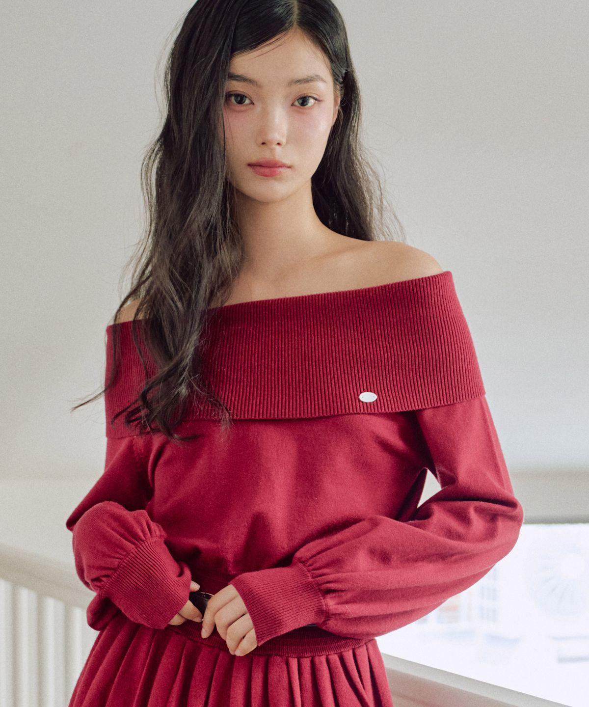 제로플래닛(ZEROPLANET) 바네사 오프숄더 플레어 원피스 [RED]