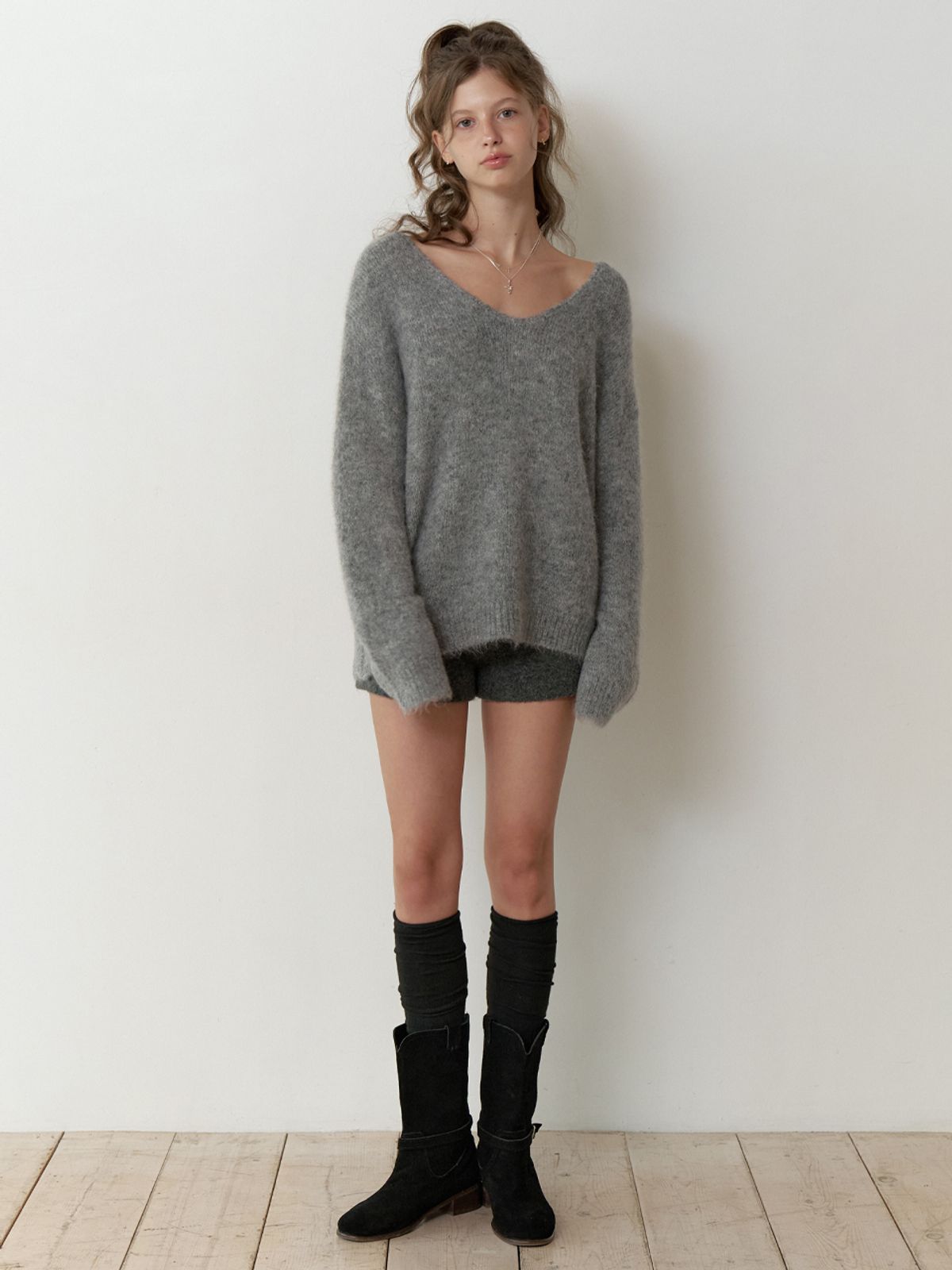 리엘(RE L) [3rd] Bubb overfit v knit (gray)