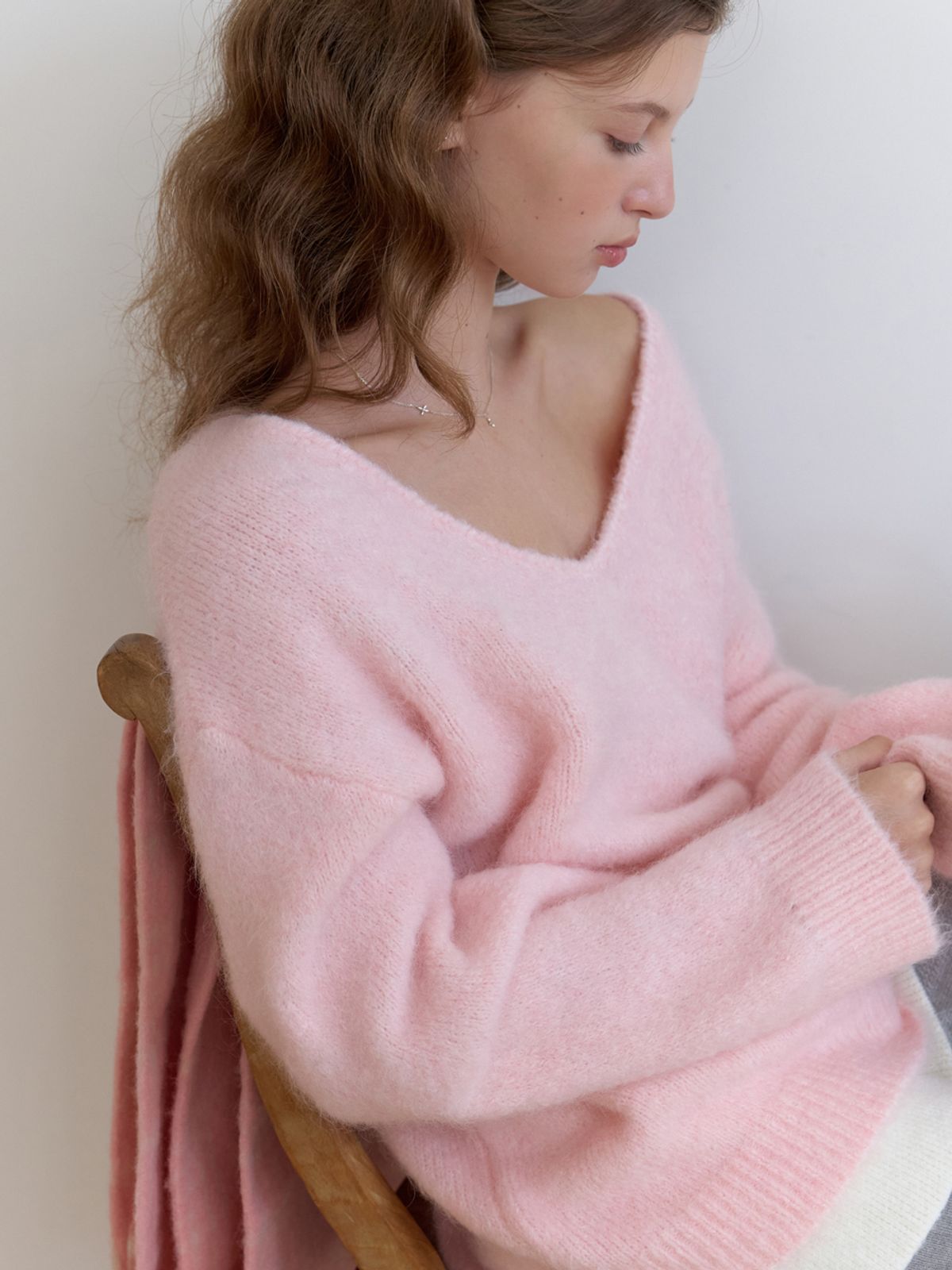 리엘(RE L) Bubb overfit v knit (pink)